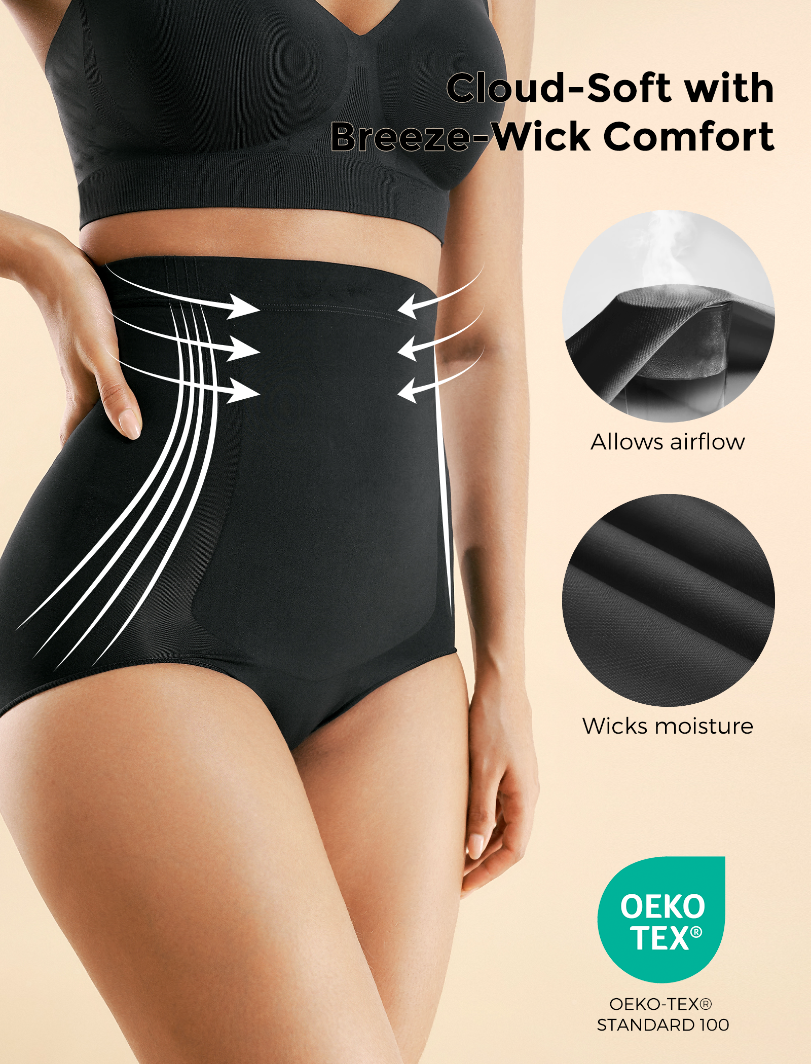 Momcozy Seamless Tummy Shapewear Panties - Postpartum & Daily Dress