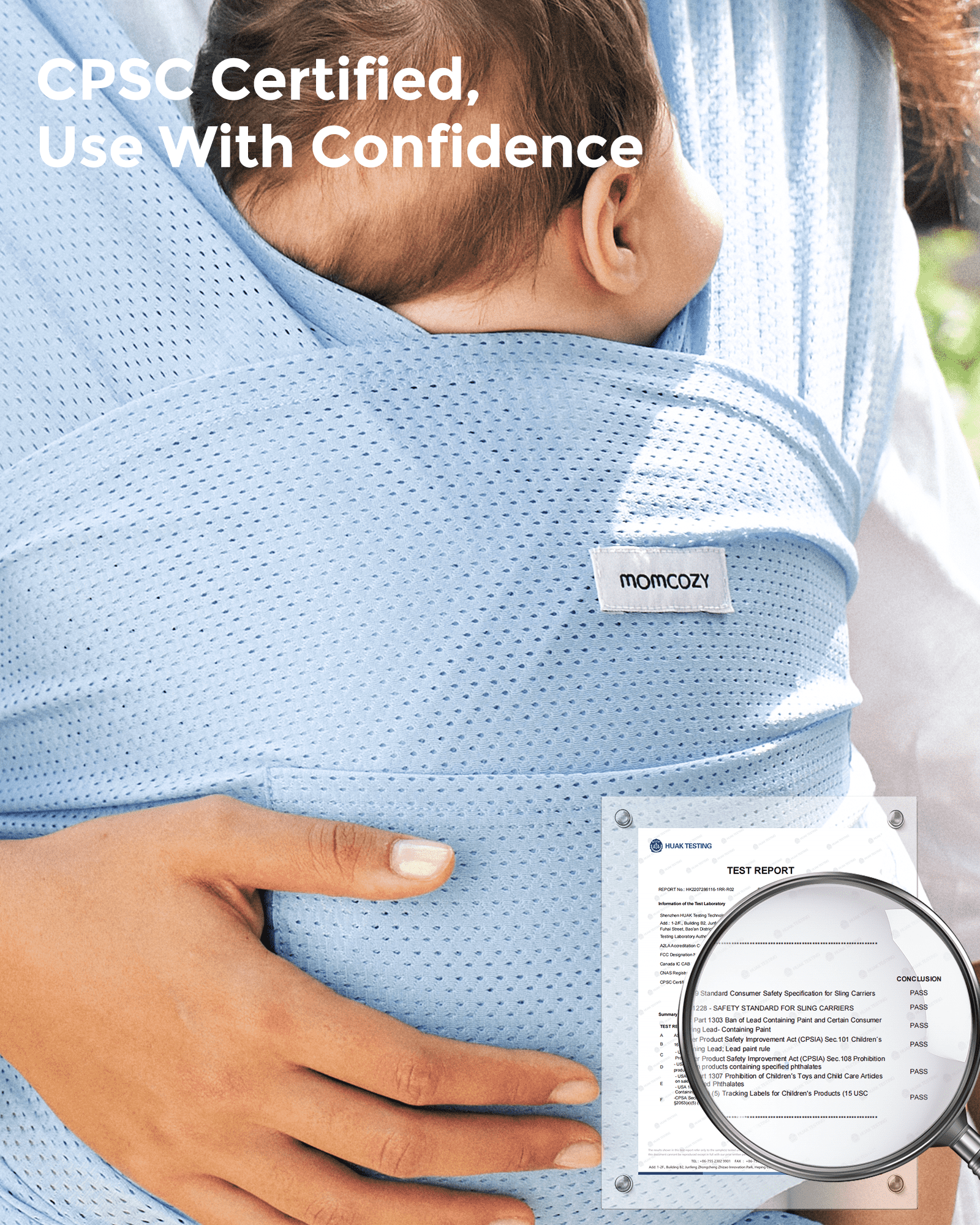 Momcozy Blue Mesh Baby Wrap (Member Exclusive) Stock 2