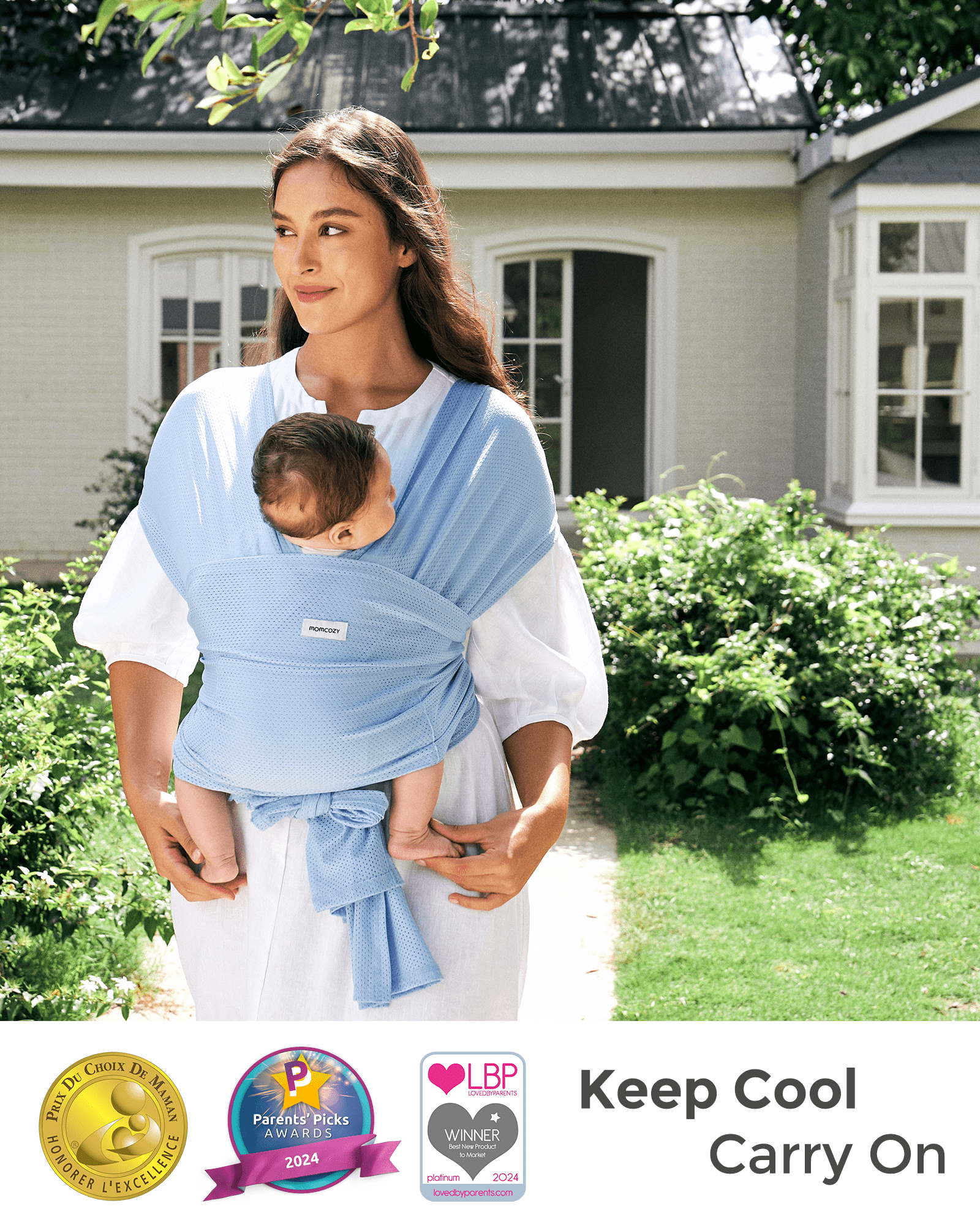 Momcozy Blue Mesh Baby Wrap (Member Exclusive) Stock 2