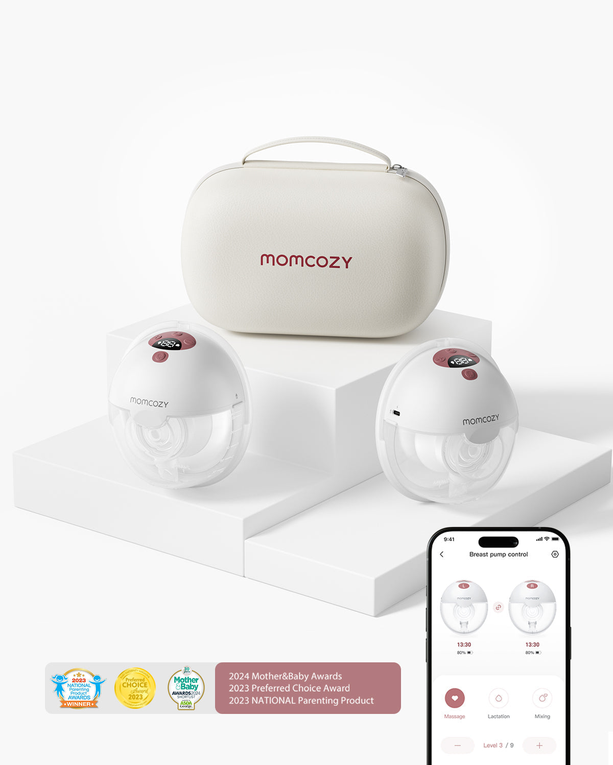 M5 Smart Heat Massager Bundle: Double M5 Smart Breast Pump and Double Breast Massager