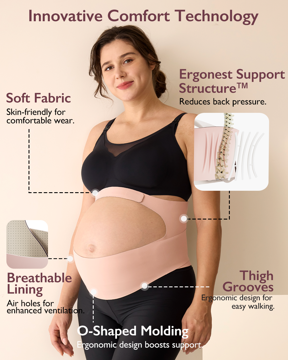 Ergonest Maternity Belly Band & High Waist Pregnancy Underwear Bundle