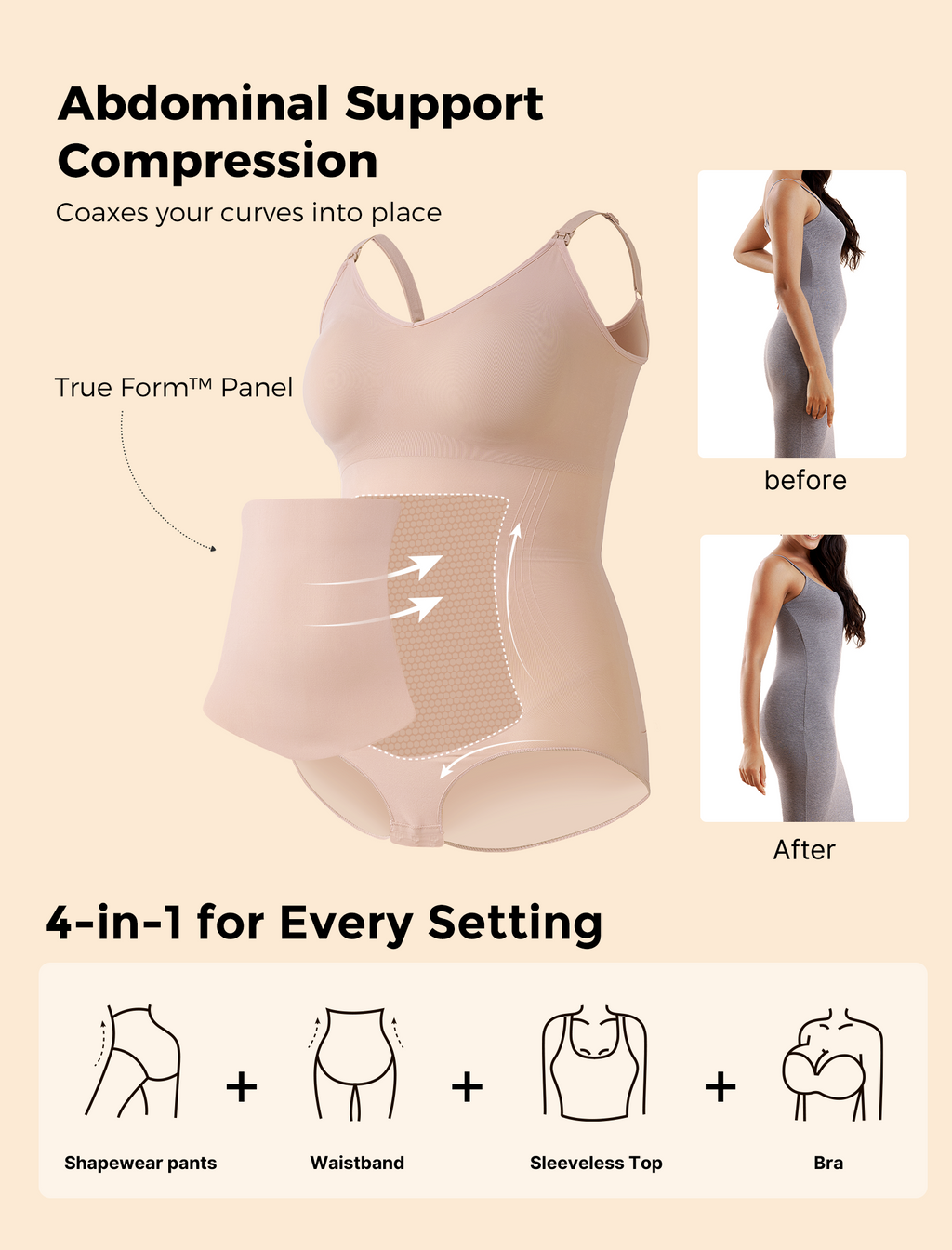 Momcozy Shapewear Bodysuit - Postpartum & Daily Dress