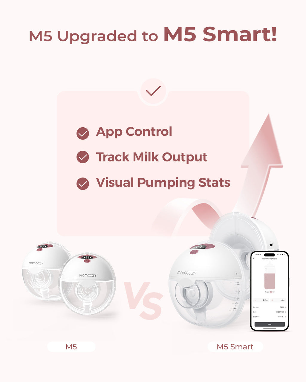 M5 Smart Bra Bundle: Double M5 Smart Breast Pump and Nursing Bra(YN21)