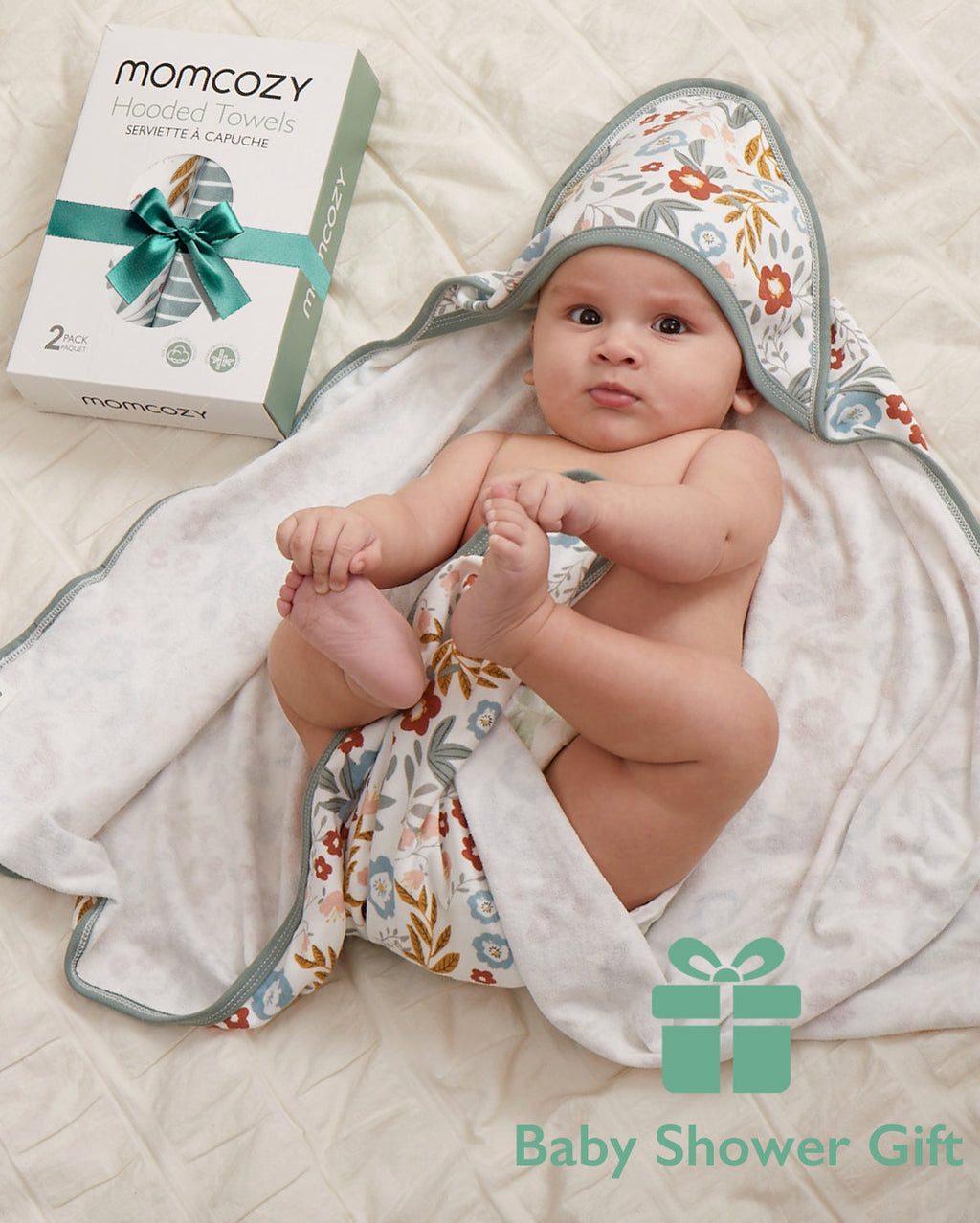 Baby Hooded Towel for Newborn Shower - 2-Pack