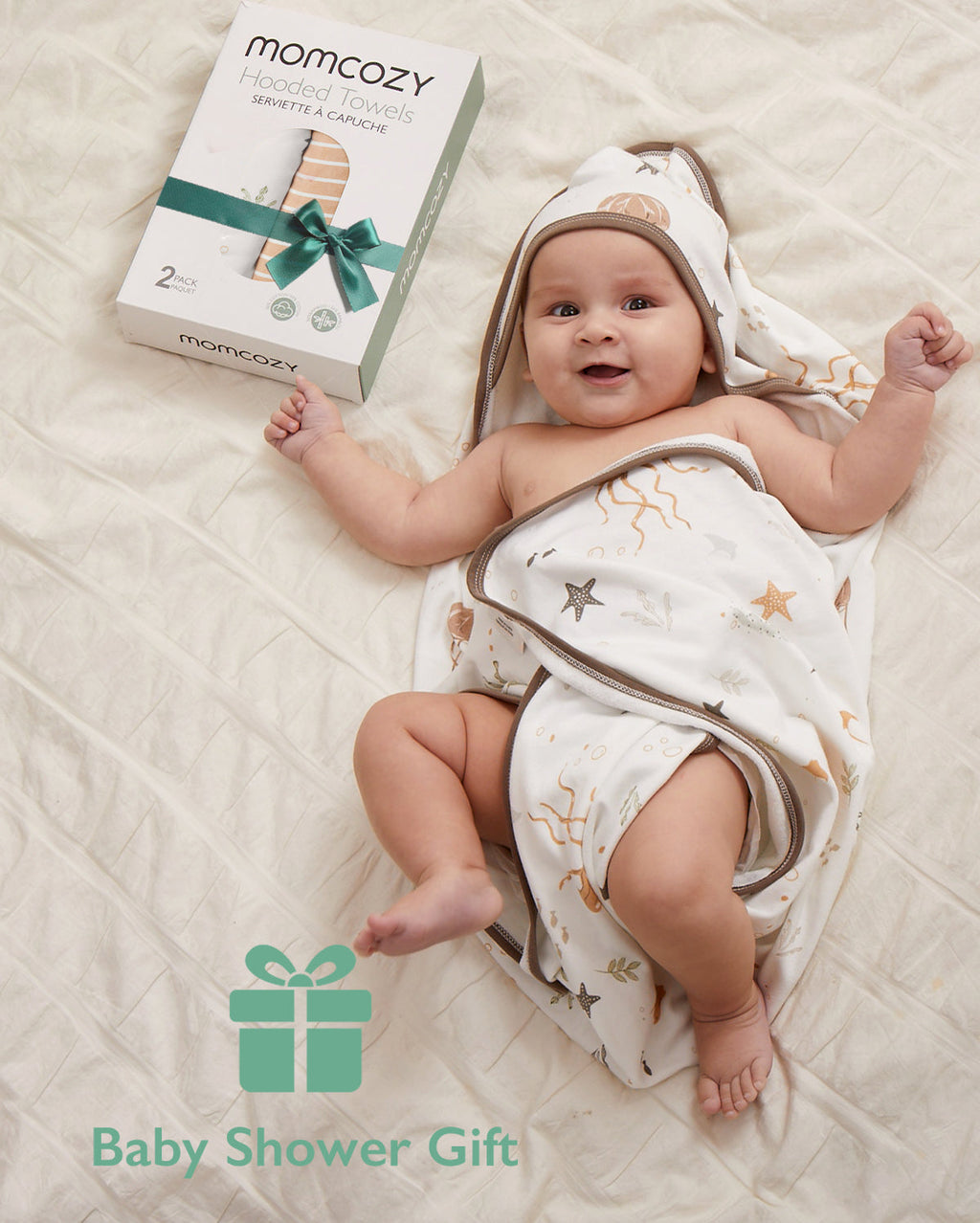 Baby Hooded Towel for Newborn Shower - 2-Pack