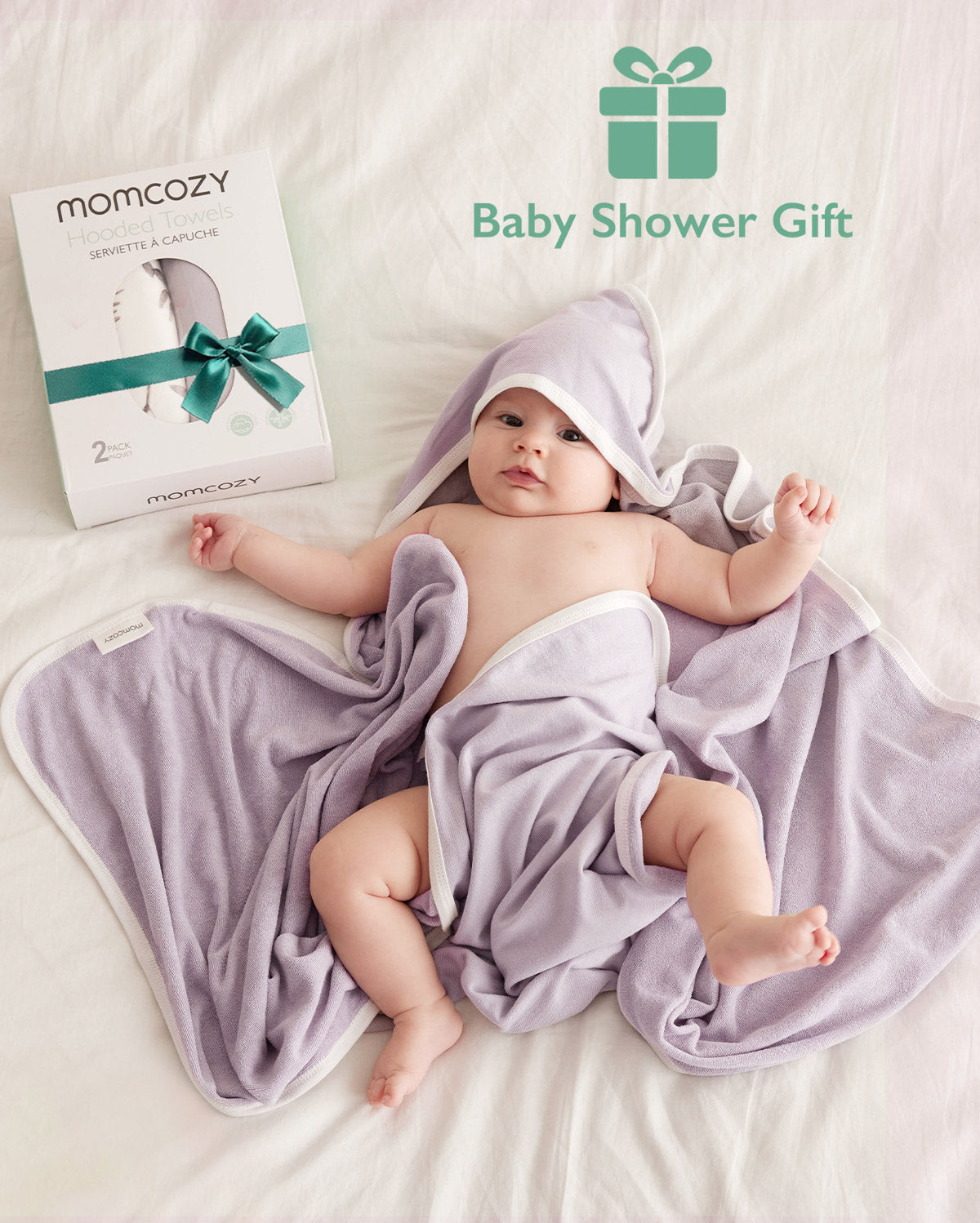 Baby Hooded Towel for Newborn Shower - 2-Pack