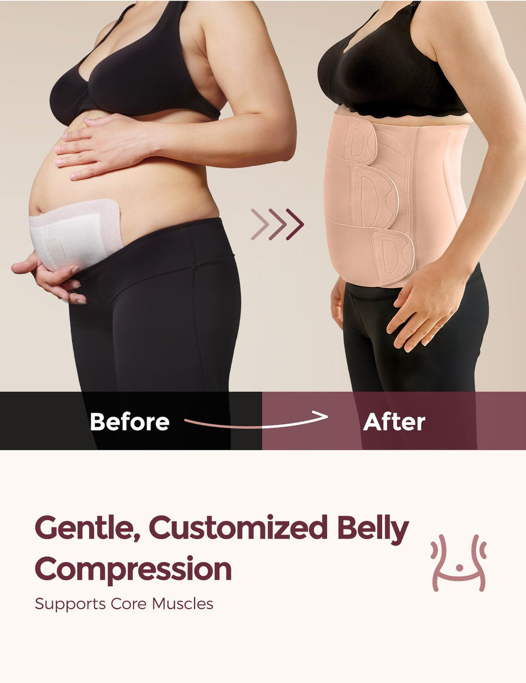 Postpartum Essential Kit：Postpartum Belly Wrap + Nursing bra