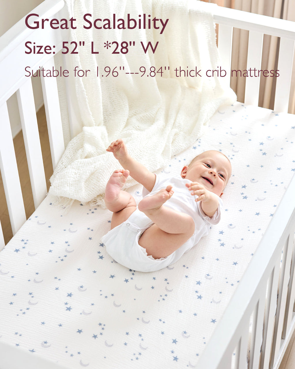 Momcozy Muslin Fitted Crib Sheets - 2 sizes