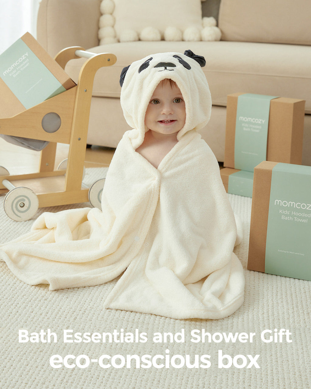 Coral Fleece Hooded Baby Bath Towel