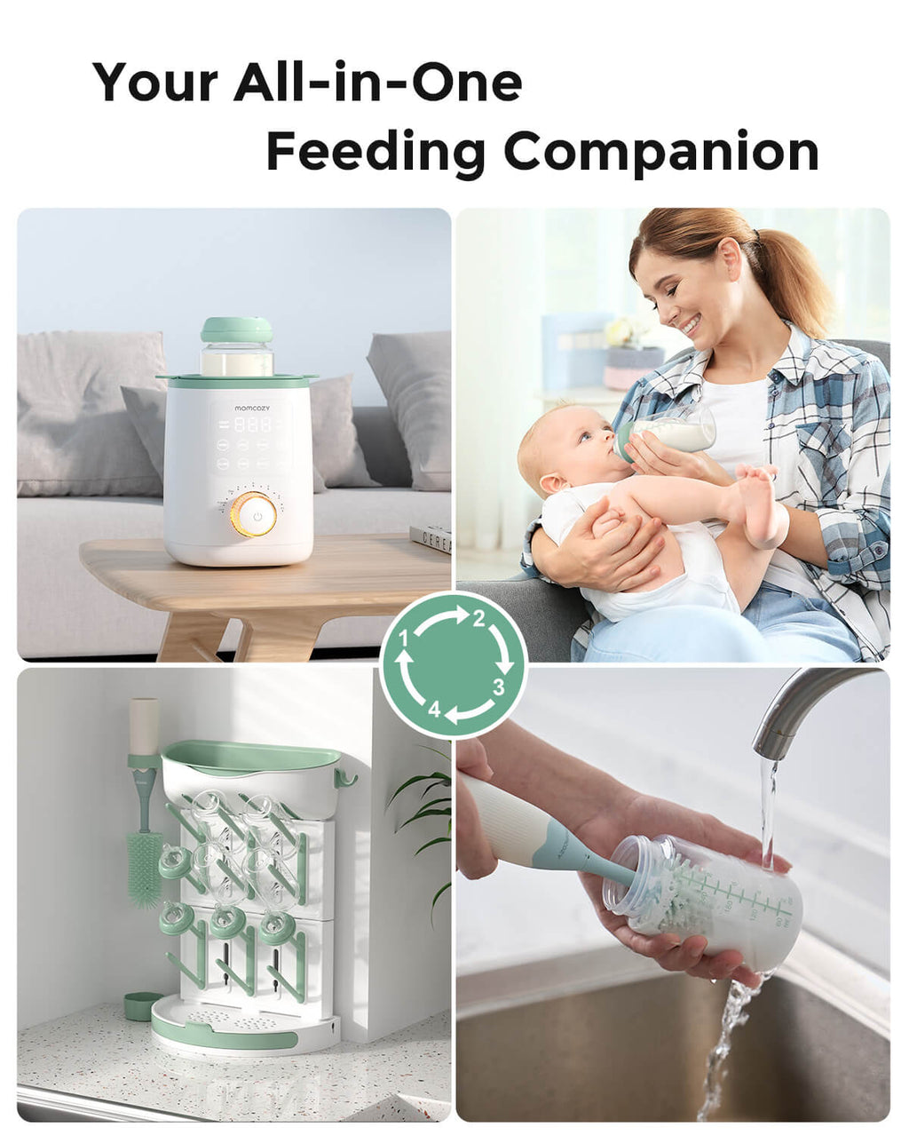 Natural Baby Bottle Compatible with Momcozy Cooler, 4PCS