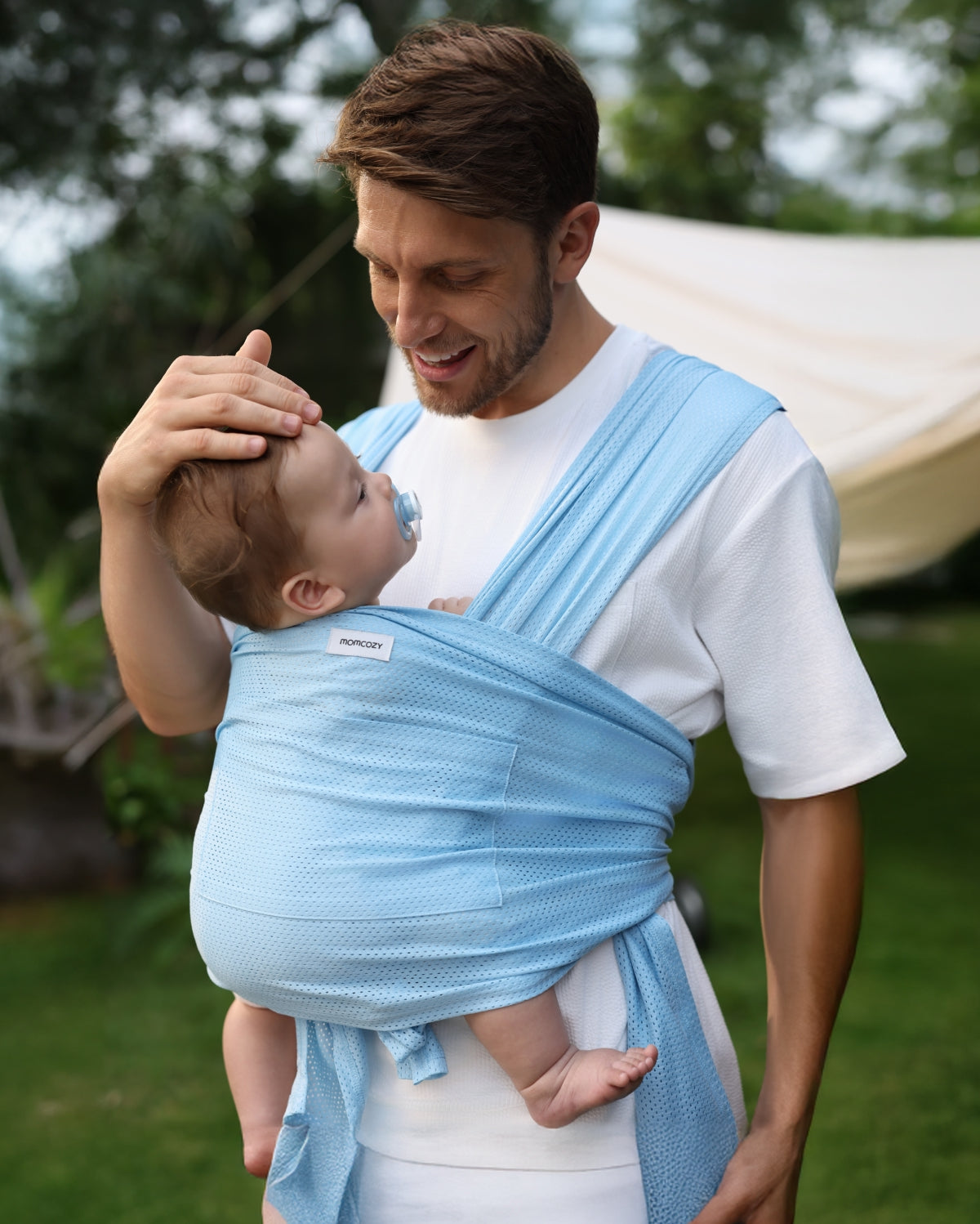 Momcozy Blue Mesh Baby Wrap (Member Exclusive) Stock 2